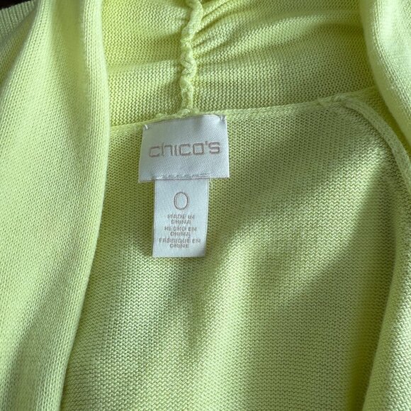 Chico's Cotton Lime Green Open Cardigan Shrug Sweater - Picture 5 of 9
